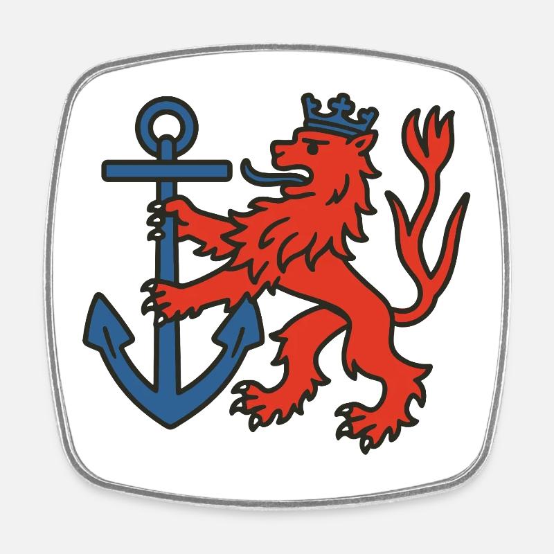 Düsseldorf Lion - Magnet carré - blanc