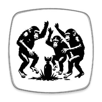 The Money Danc, themonkeydance.de, Affentanz - Square fridge magnet - white - Front