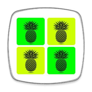 Pop Art Pineapple - Square fridge magnet - white - Front