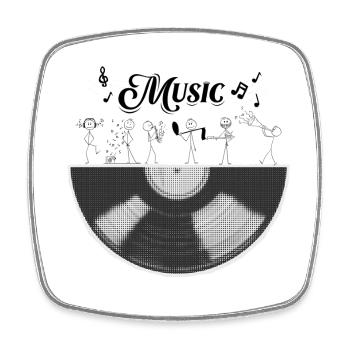 Ein halber Musikzylinder - Viereckiger Kühlschrankmagnet - Weiß - Vorne