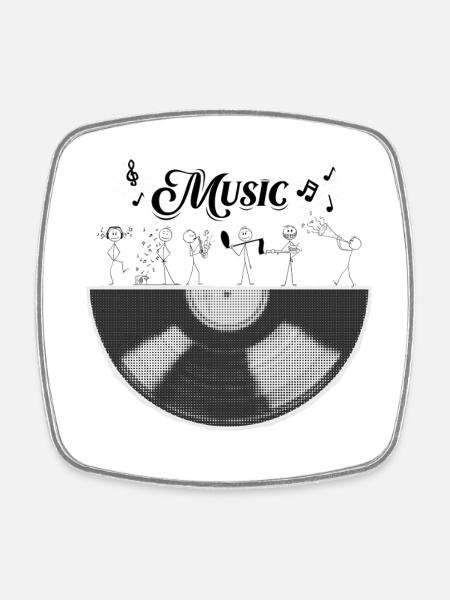 Ein halber Musikzylinder - Viereckiger Kühlschrankmagnet - Weiß