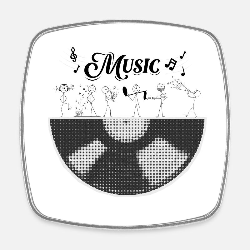 Ein halber Musikzylinder - Viereckiger Kühlschrankmagnet - Weiß