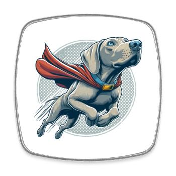 Super Hund Weimaraner Weimi Cape Geschenk - Viereckiger Kühlschrankmagnet - Weiß - Vorne