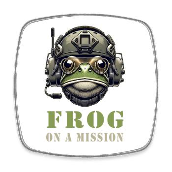 Military frog in action - Square fridge magnet - white - Front