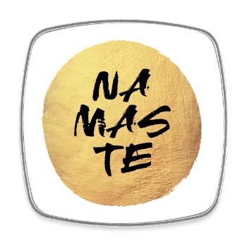 Yoga Kreis Namaste Handschrift Gold Luxus Indien - Viereckiger Kühlschrankmagnet - Weiß - Vorne