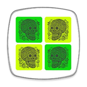 Colorful skull – Mexico Design - Square fridge magnet - white - Front