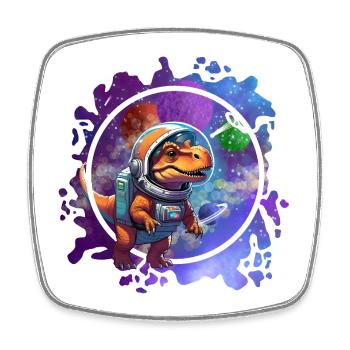 Dinosaur im Weltraum Astronaut Design - Viereckiger Kühlschrankmagnet - Weiß - Vorne