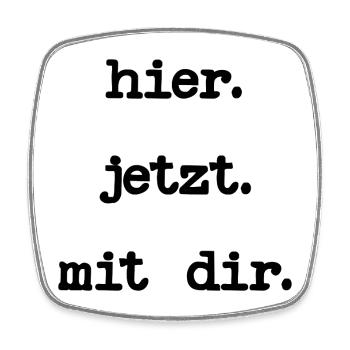 ACHTSAMKEIT LIEBE - Viereckiger Kühlschrankmagnet - Weiß - Vorne