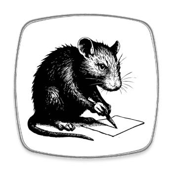 Rat écrit | Personnalisez le style Banksy - Magnet carré - blanc - Devant