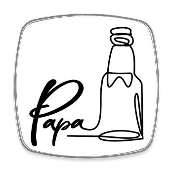 VATERTAG BIER BIERFLASCHE PAPA - Viereckiger Kühlschrankmagnet - Weiß - Vorne