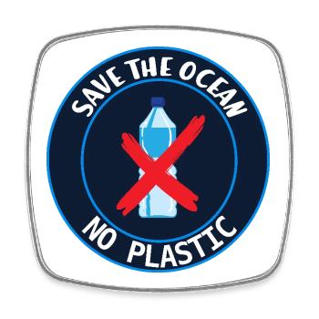 Save the ocean - Square fridge magnet - white - Front