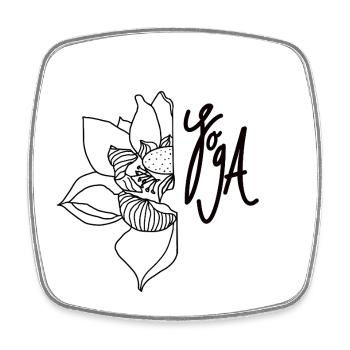 Yoga Lotus - Viereckiger Kühlschrankmagnet - Weiß - Vorne