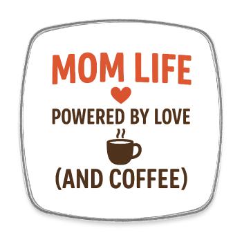 Funny Mother’s Day Gift for Coffee-Loving Moms - Square fridge magnet - white - Front