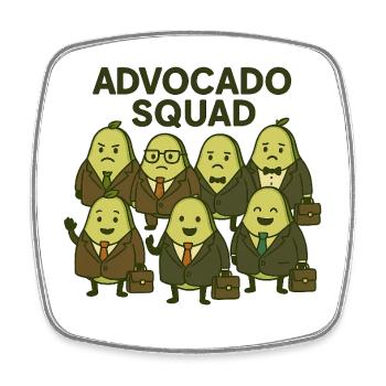 Avocado Squad – Des avocats qui ont du mordant - Magnet carré - blanc - Devant