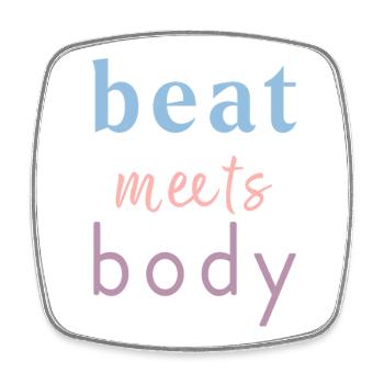 Beat Meets Body – Dance Saying Design - Square fridge magnet - white - Front