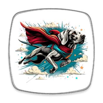 Super chien braque de Weimar Weimi Cape Cape cadeau - Magnet carré - blanc - Devant