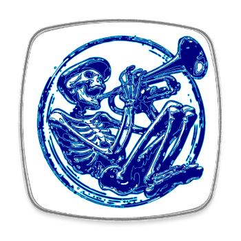 the little trumpeter - Square fridge magnet - white - Front