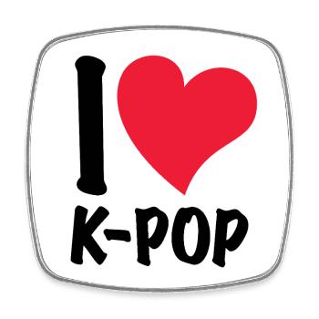 I Love K-Pop - Square fridge magnet - white - Front