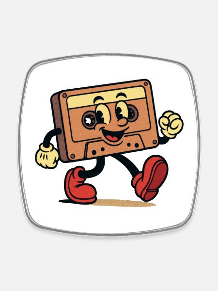 A smooth cassette tape - Square fridge magnet - white