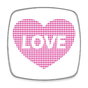 Herz mit Love. - Viereckiger Kühlschrankmagnet - Weiß - Vorne