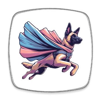 Super chien Berger Belge Cape Cadeau - Magnet carré - blanc - Devant