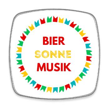 Bier Sonne Musik - Sommerparty Design - Viereckiger Kühlschrankmagnet - Weiß - Vorne
