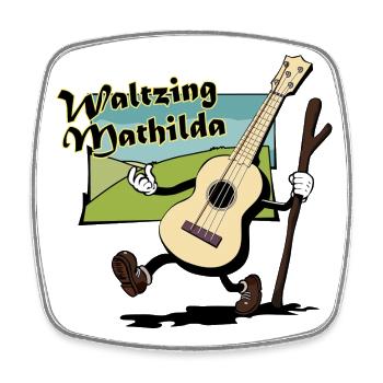 Waltzing Uke Mathilda - Viereckiger Kühlschrankmagnet - Weiß - Vorne