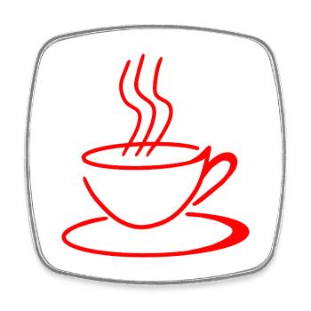 Café minimaliste et moderne - Magnet carré - blanc - Devant