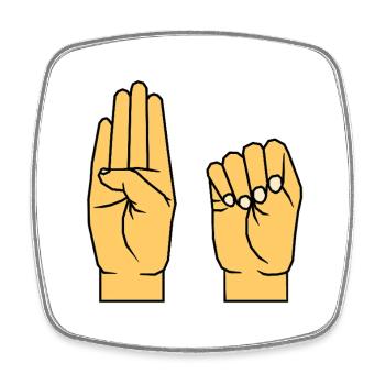 Universal hand signal for help, SOS Hand sign - Square fridge magnet - white - Front