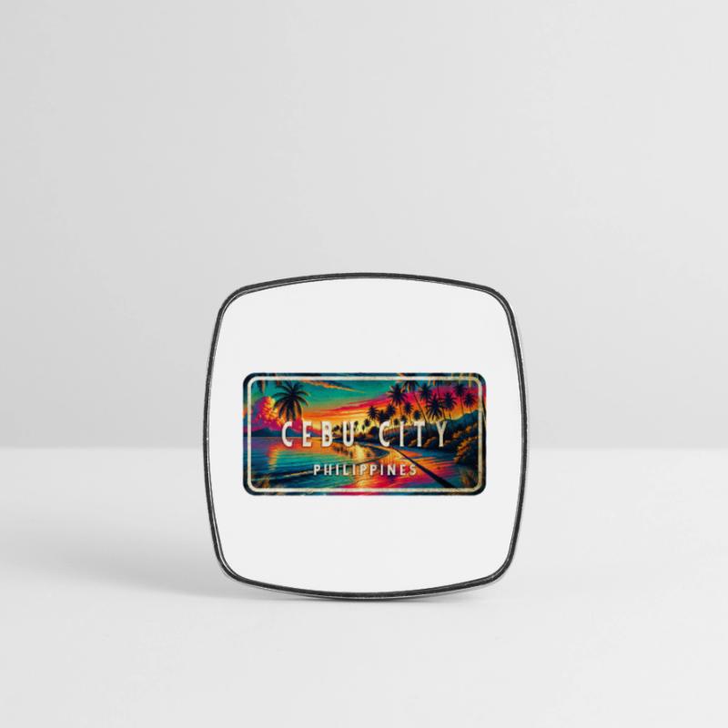 Cebu City – Panneau rétro tropical Magnet carré