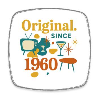 Original. Since 1960 – Retro Design Geburtsjahr - Viereckiger Kühlschrankmagnet - Weiß - Vorne