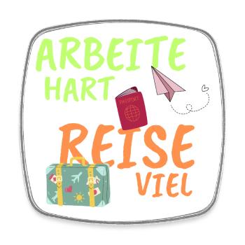 Arbeitehart - Viereckiger Kühlschrankmagnet - Weiß - Vorne