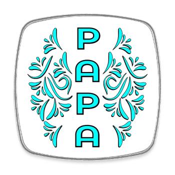 ORNAMENTE VATERTAG PAPA WERDEN - Viereckiger Kühlschrankmagnet - Weiß - Vorne