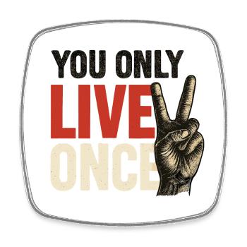 You only live vintage once - Square fridge magnet - white - Front