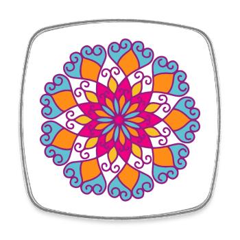 Mandala Yoga Fleur Ornement Inde Yogi Méditation - Magnet carré - blanc - Devant