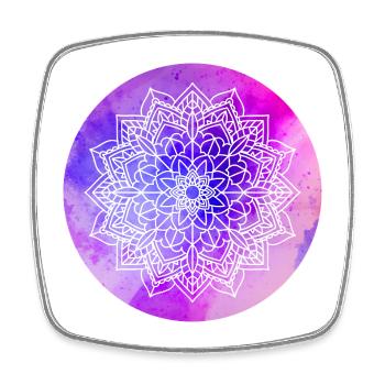 Yoga Mandala violett Aquarell Kreis Meditation om - Viereckiger Kühlschrankmagnet - Weiß - Vorne