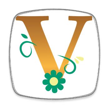 V - Viereckiger Kühlschrankmagnet - Weiß - Vorne