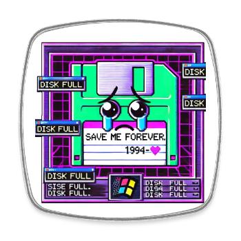 Floppy Neon Cry 1994 - Viereckiger Kühlschrankmagnet - Weiß - Vorne