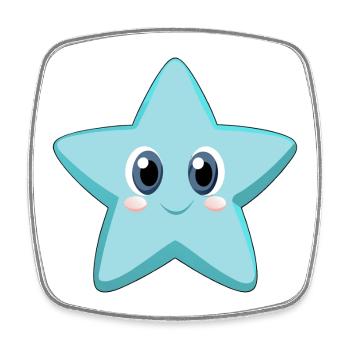 Merry and Smiling Starfish (v02) - Square fridge magnet - white - Front