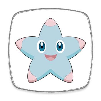 Cheerful and smiling starfish - Square fridge magnet - white - Front