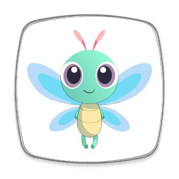 Baby Bunte Libelle - Viereckiger Kühlschrankmagnet - Weiß - Vorne