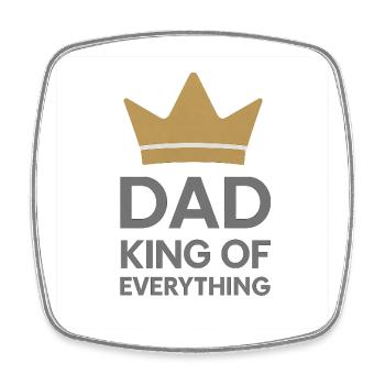 Dad King of Everything - Viereckiger Kühlschrankmagnet - Weiß - Vorne