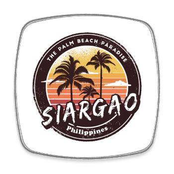 Siargao Philippinen Strand Palmen Design - Viereckiger Kühlschrankmagnet - Weiß - Vorne