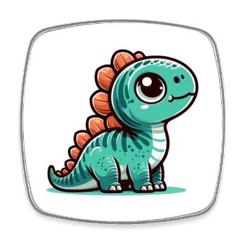 Stegosaurus Baby Dino Babydino Dinobaby Gift - Square fridge magnet - white - Front
