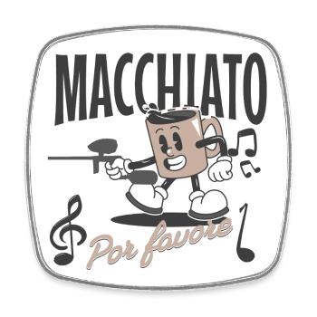 Macchiato por favore, tasse à café de paintball - Magnet carré - blanc - Devant