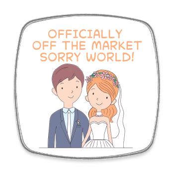 The spouses - Officially off the market - Square fridge magnet - white - Front
