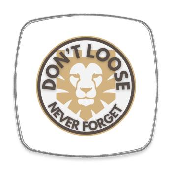 Die 1. Regel „Don’t Loose – Never Forget“ Buffet - Viereckiger Kühlschrankmagnet - Weiß - Vorne