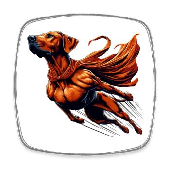 Super Dog Rhodesian Ridgeback RR Ridgie Gift - Square fridge magnet - white - Front