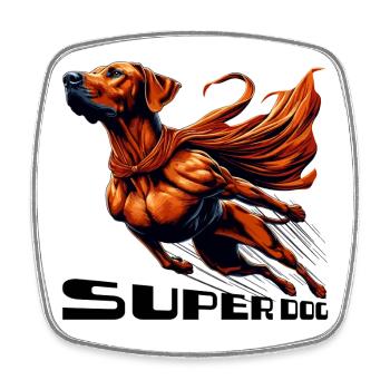 Super Dog Rhodesian Ridgeback RR Ridgie Gift - Square fridge magnet - white - Front