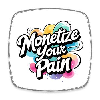 Montetize Your Pain - Square fridge magnet - white - Front